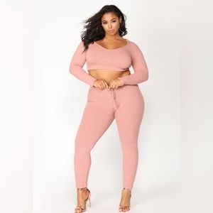 Fashion nova Rose colored Wanderlust Hoodie (size XL) & Leggings (size 1X) set